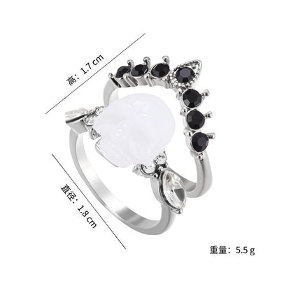 Crown skull women's ring personality fashion cool style jewelry