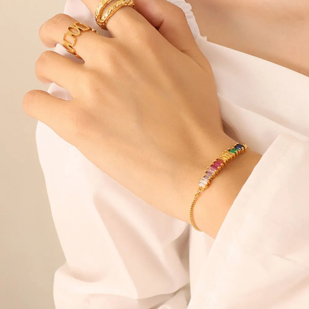 Zirconium titanium steel bracelet, colored vintage, minimalist