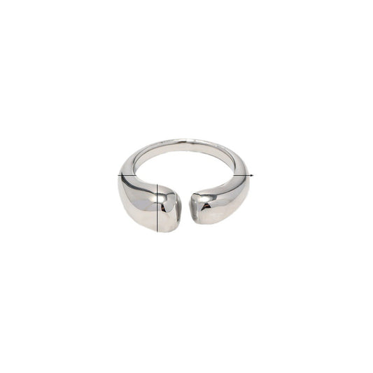 18K Gold-Plated Stainless Steel Ladies' Short Ring with Adjustable Opening