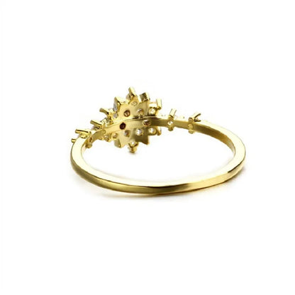 Snowflake Ring 14K Gold Plated Minimalist Gold and Silver