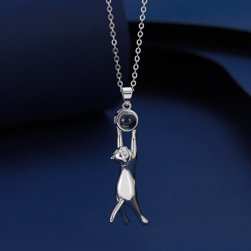 Sleek Multi-functional Cat Nano Projection Pendant